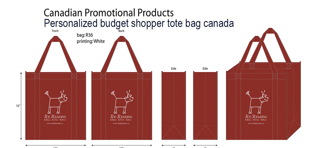 Personalized budget shopper tote bag canada
